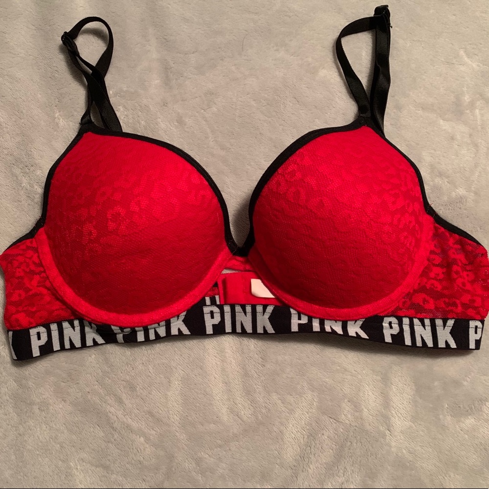 Red cheetah bra